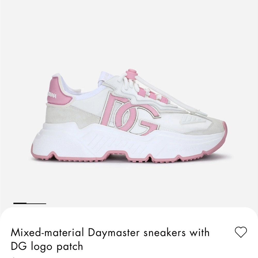 Dolce & Gabbana White and Pink Daymaster Sneakers